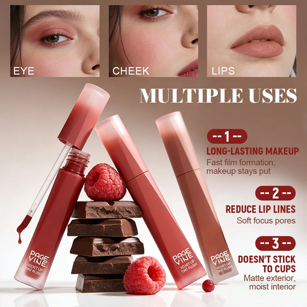 Velvet Matte Lip Mud Creamy Liquid Lipstick Smudge Proof Transfer Resistant Nude Red Brown Lip Gloss for Daily Makeup Oasis Select