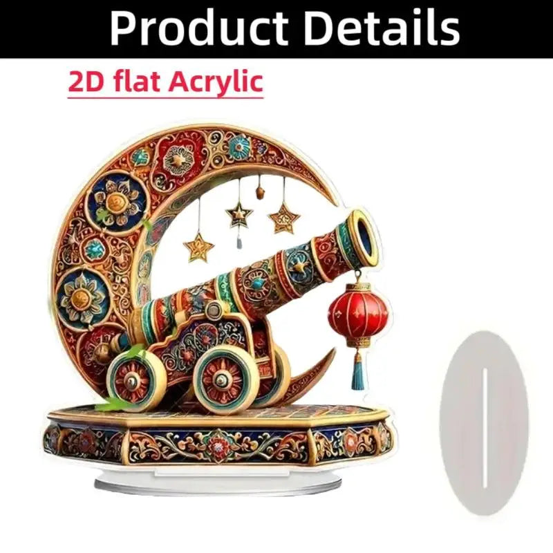 2D Acrylic Arabian Camel & Evil Eye Tree Desk Figurine