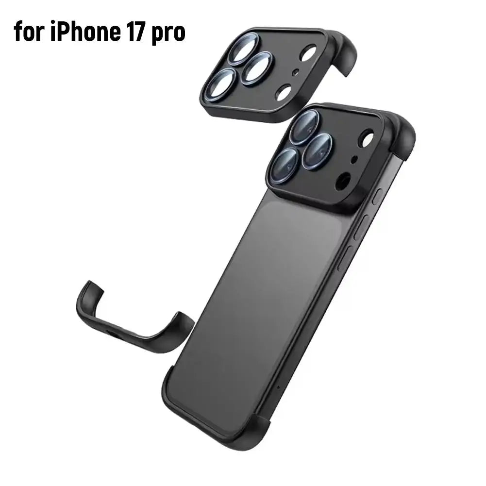 Frameless Not Case Corner Pad TPU Bumper For iPhone 17 Air 17Pro 17 Pro Max Camera Lens Protection Bumper Accessories Oasis Select black 17 pro