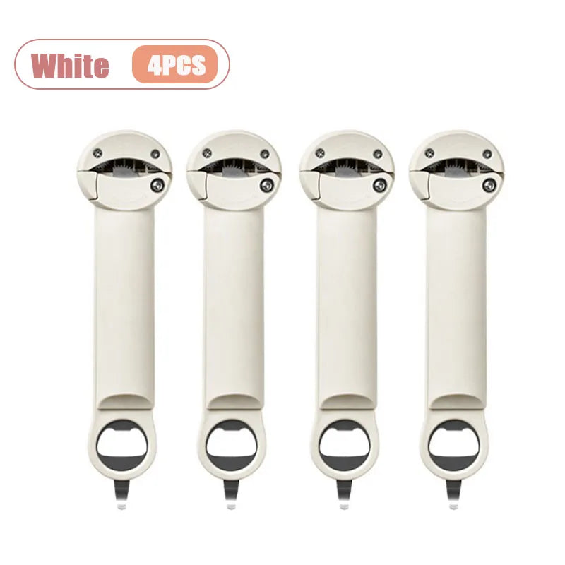 Multifunctional Bottle Opener with Magnetic Can Opener Cap Remover for Beer Soda Cans Bottle Opener Tool for Kitchen and Bar Use Oasis Select White-4PCS