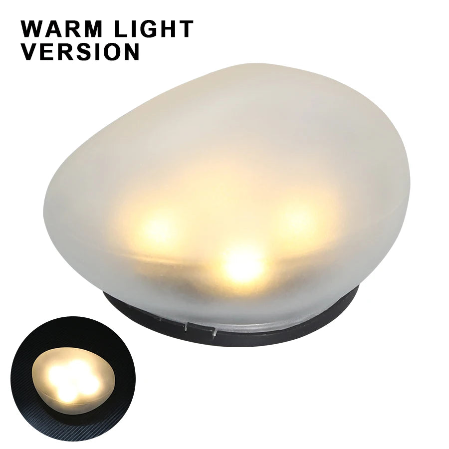 Solar Pebble Lights Outdoor Waterproof IP65, Decorative Garden Stone Lights for Pathway/Lawn/Yard, 8H Auto Lighting Solar Light Oasis Select Warm Lamp 1PC