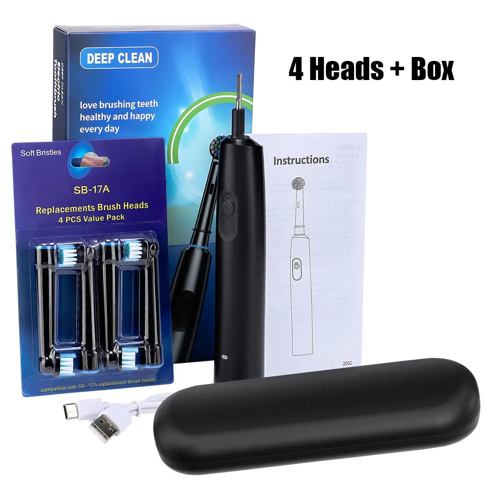 AFDEAL Rotary Electric Toothbrush 5 Modes IP67 | 4 Brush Heads