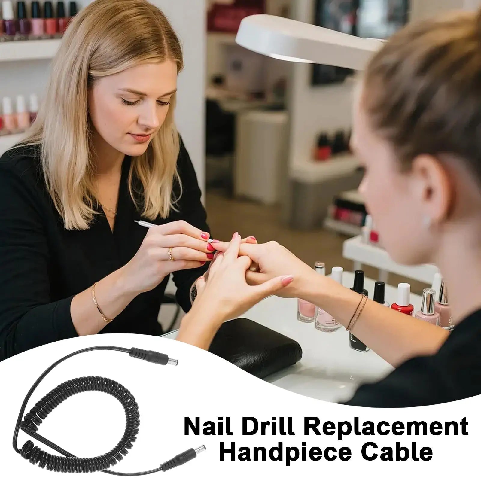 Manicure Machine Power Wire Nail Drill Cord Replacement Replacement Motor Cord for Women Beginners Salon Art Studio Workshop Oasis Select