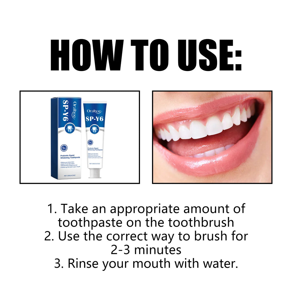 Oralhoe Probiotic W-hitening Toothpaste Fresh Breathing Deep Cleansing Remove Yellow Plaque Stains Teeth Brightening Toothpaste Oasis Select