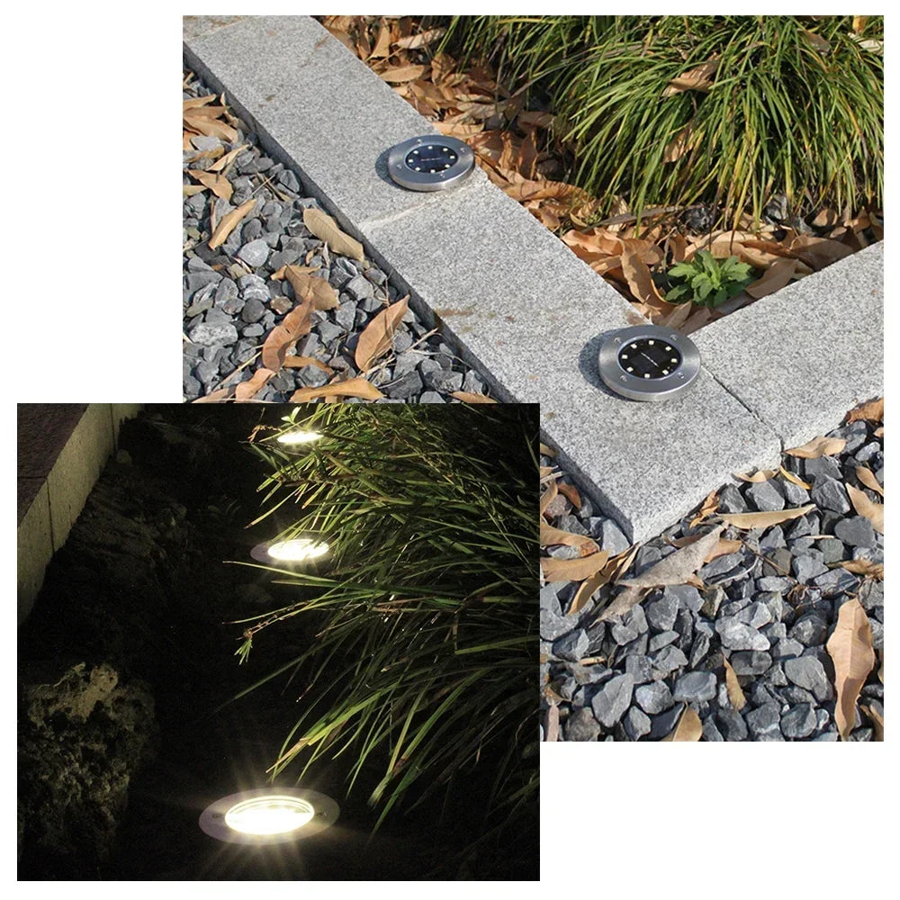 Outdoor Solar Ground Light Waterproof Garden In-ground Pathway Light Solar Landscape Light for Lawn Yard Deck Patio Walkway Oasis Select