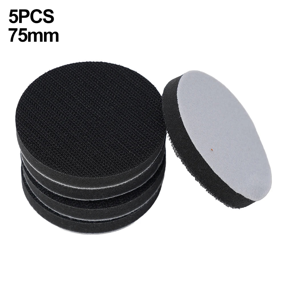 5pcs 50/75mm Soft Density Interface Pad Sponge Buffer Backing Pads Hook-Loop Sander Discs Abrasive Tools Oasis Select 5pcs 75mm