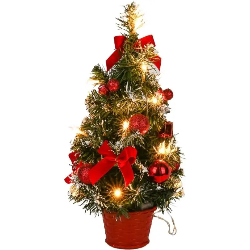 40CM LED Christmas Tree Nightlight LED Light Pine Needle Tree Mini Xmas Tree Christmas Decoration Desktop Ornament New Year Gift Oasis Select 02 Other