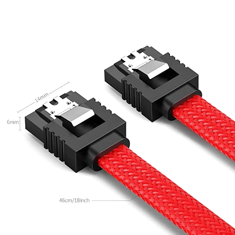 SATA 3.0 III SATA3 7pin Data Cable 6Gb/S SSD Cables HDD Hard Disk Drive Cord Line With Nylon Premium Sleeved Oasis Select