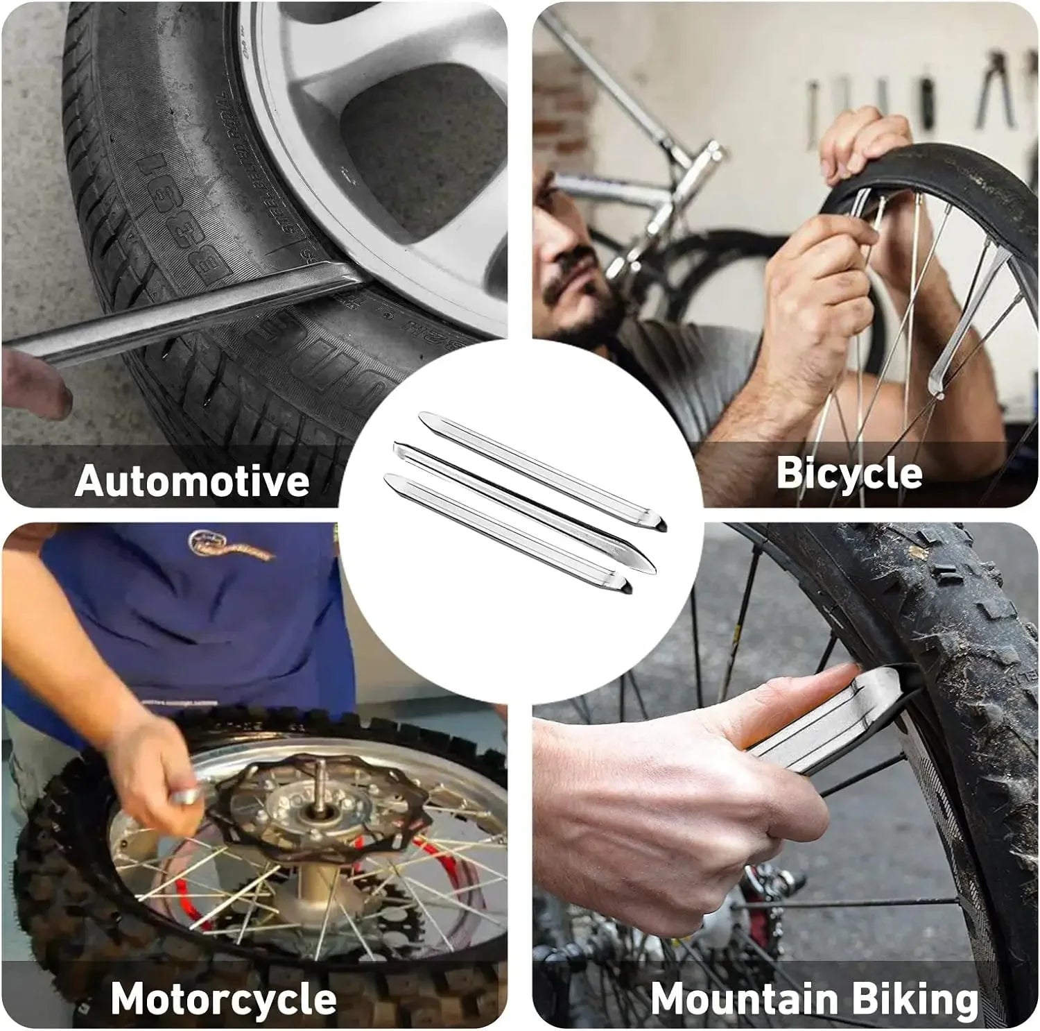 Car Tire Wrench Car Repair Tools Steel Spoon Tire Iron Rim Opener Lever Changer Motorcycle Bicycle Removal Tool Car Accessories Oasis Select
