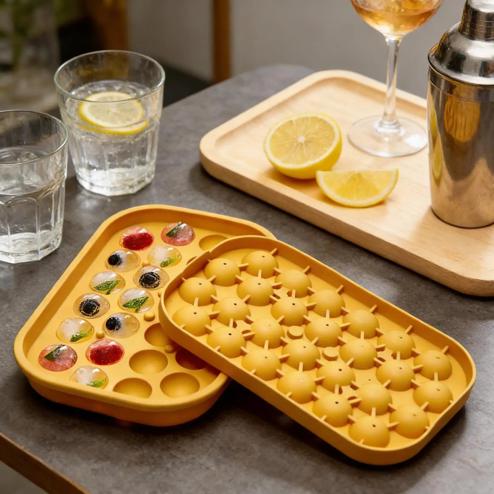 Silicone Ice Grid Ball Ice Cubes Mold With Cover Ice Storage Box Easy To Demould Ice Making Bar Home Party Kitchen Tool Oasis Select