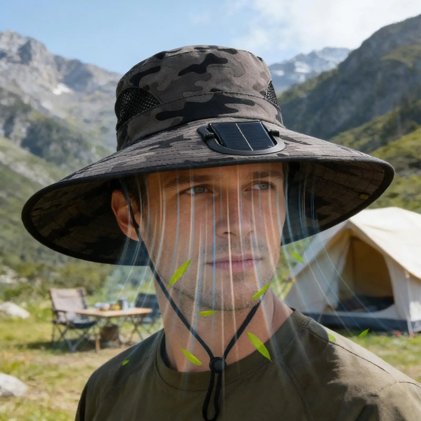 Portable Solar Charging Cap with Fan Fishing Hat For Outdoor Camping Fishing Hiking Sunscreen Fisherman Hat Solar Fan Cap Oasis Select