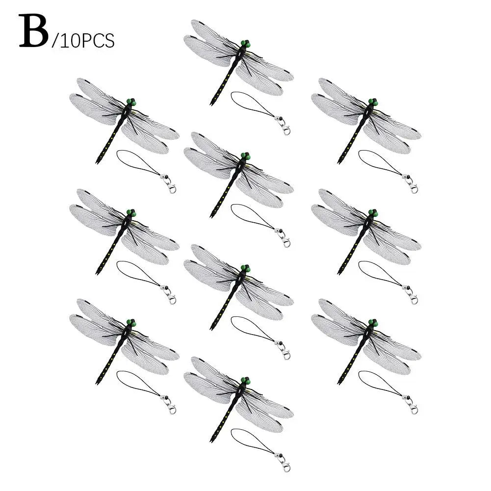4-20pc Simulation Dragonfly Mosquito Repellent Mini Dragonfly Ornament Simulation Dragonfly Animal Model For Outdoor Garden Farm Oasis Select 10pcs M