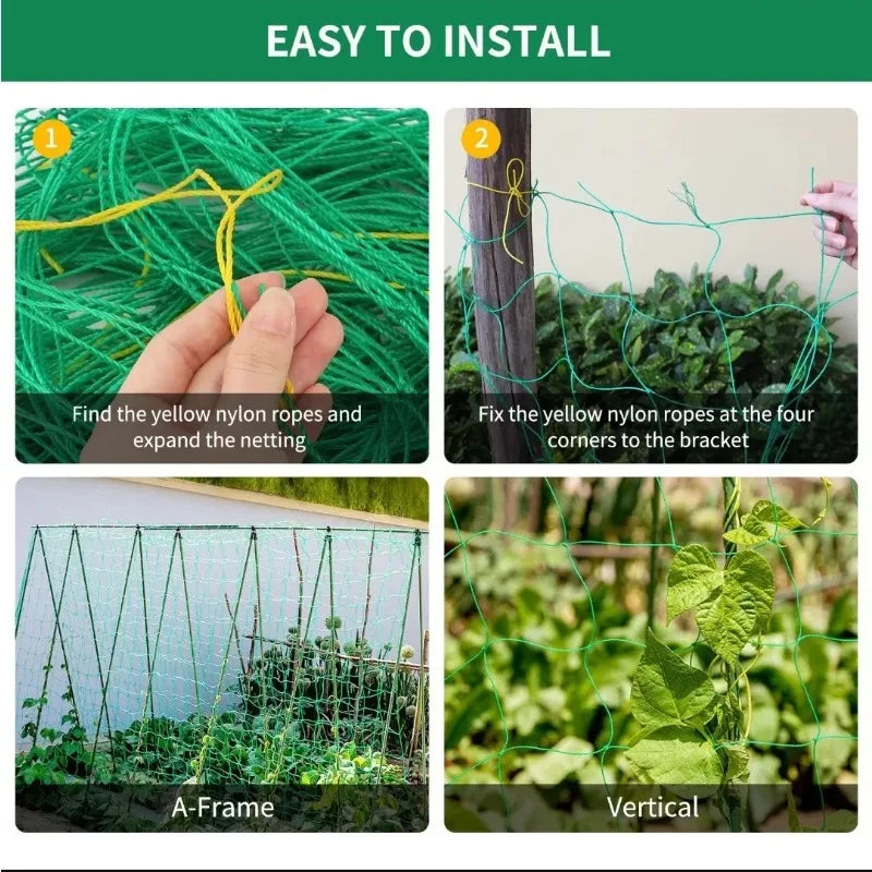 Plant Climbing Net Green Gardening Grid Cucumber Hanging Gourd Climbing Net Bracket Net Wind Resistance Net Oasis Select