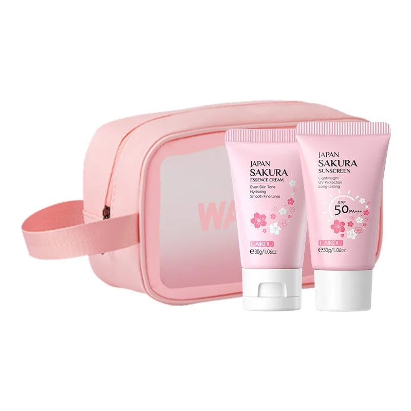 LAIKOU Sakura 7-Piece Skincare Set – Hydrate, Brighten & SPF 50