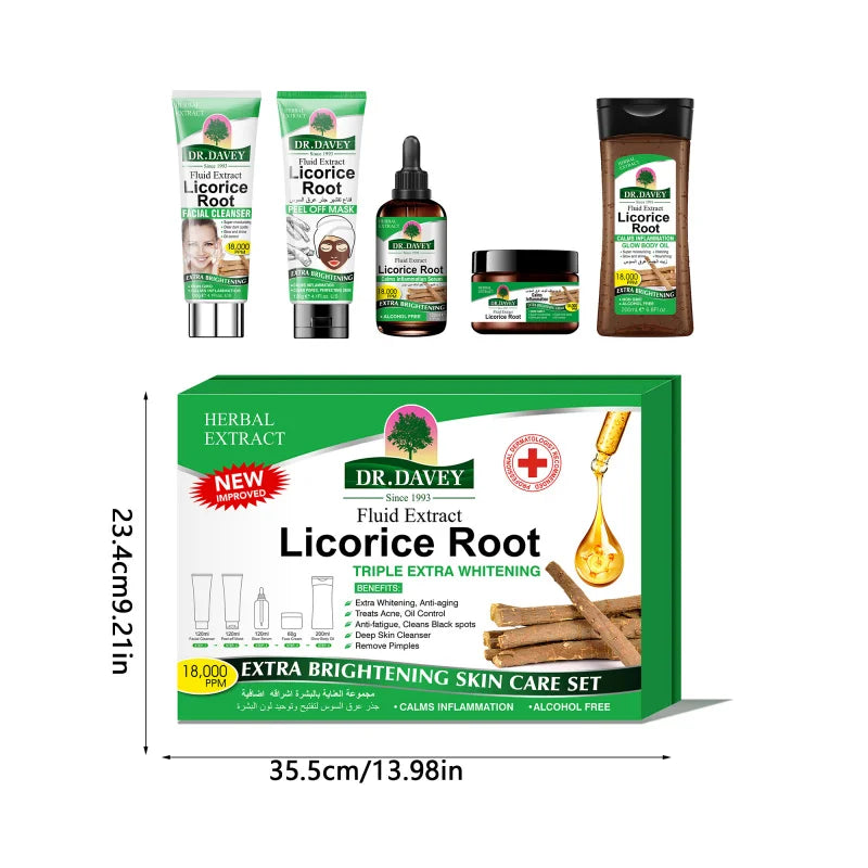 DR.DAVEY Licorice Root Skincare Set – Cream, Mask & Oil