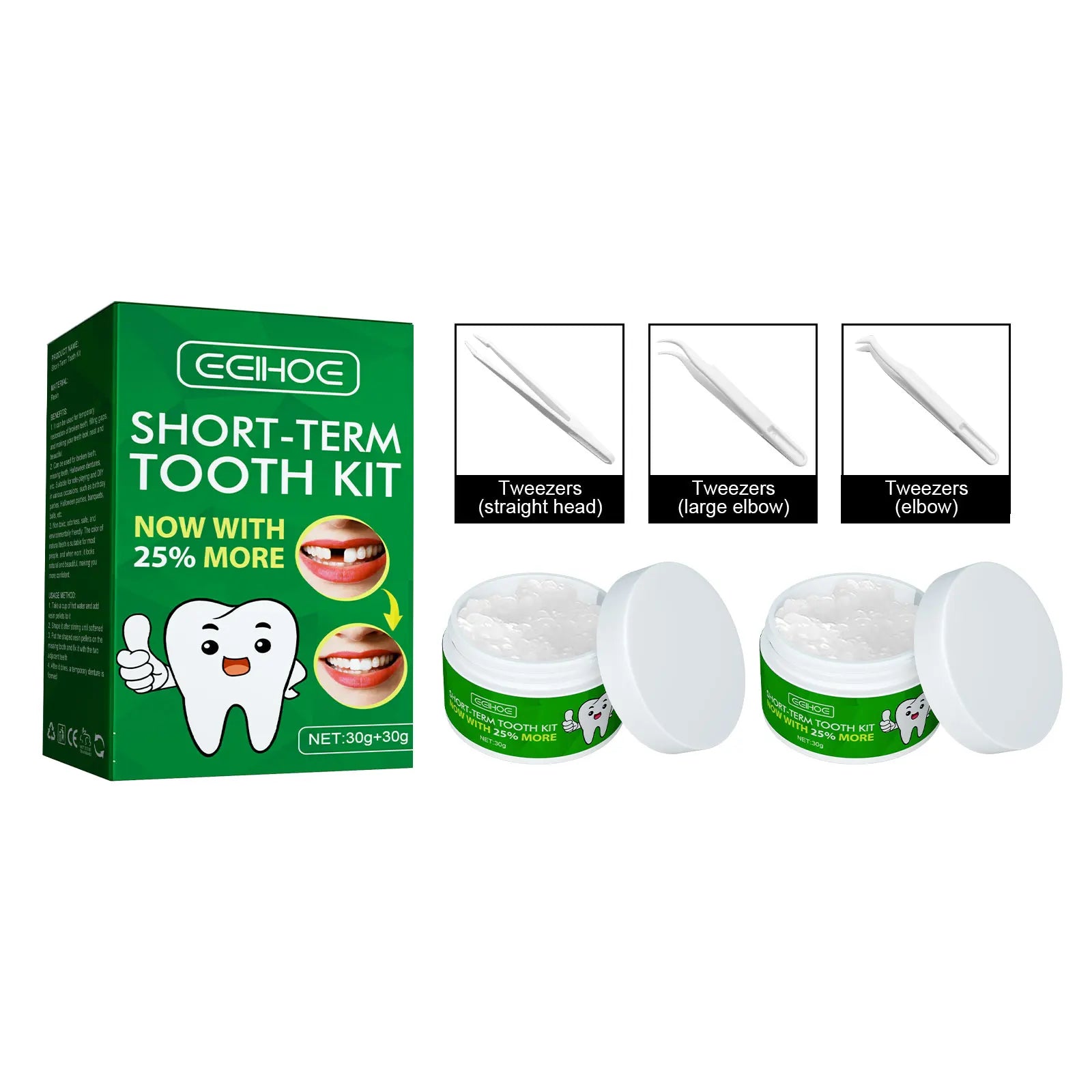 Temporary Tooth Kit, Moldable Dental Gel for Film & Ball Cosplay, Temporary Teeth Repair & Natural Dental Gap Filling Oasis Select 1set