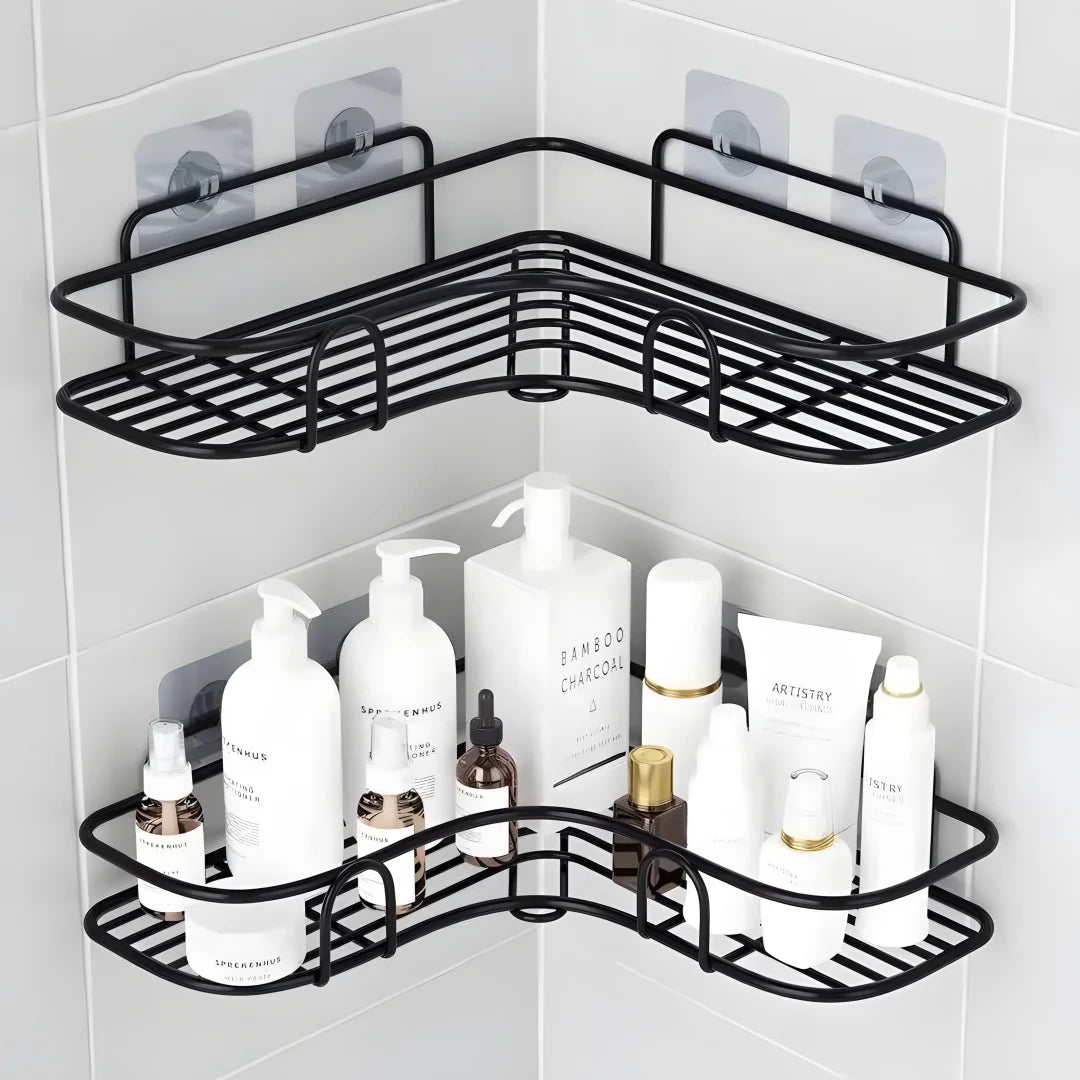 1/2PCS Bathroom Metal Shelf No-Drill Metal Corner Shelf Shower Storage Shelf Bracket Bathroom Accessory Organizer Shampoo Shelf Oasis Select