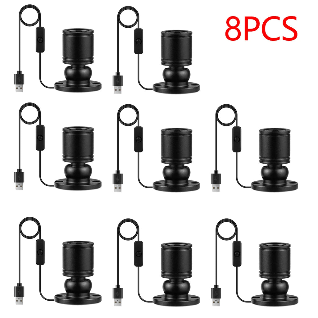 10/8/6/4/2pcs LED Cabinet Spotlight DC 5V 1W USB Powered Ceiling Lights With Switch,Counter Showcase Jewelry Shelf Display Lamp Oasis Select 8x Black Shell Blue