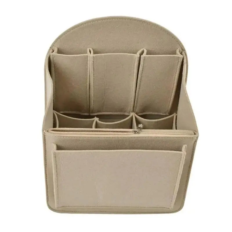 Portable Backpack Felt Insert Small Bag Cosmetic Bags Makeup Organizer Interior Travel Bag Divider Shoulder Bag Fit Various Bags Oasis Select S Khaki