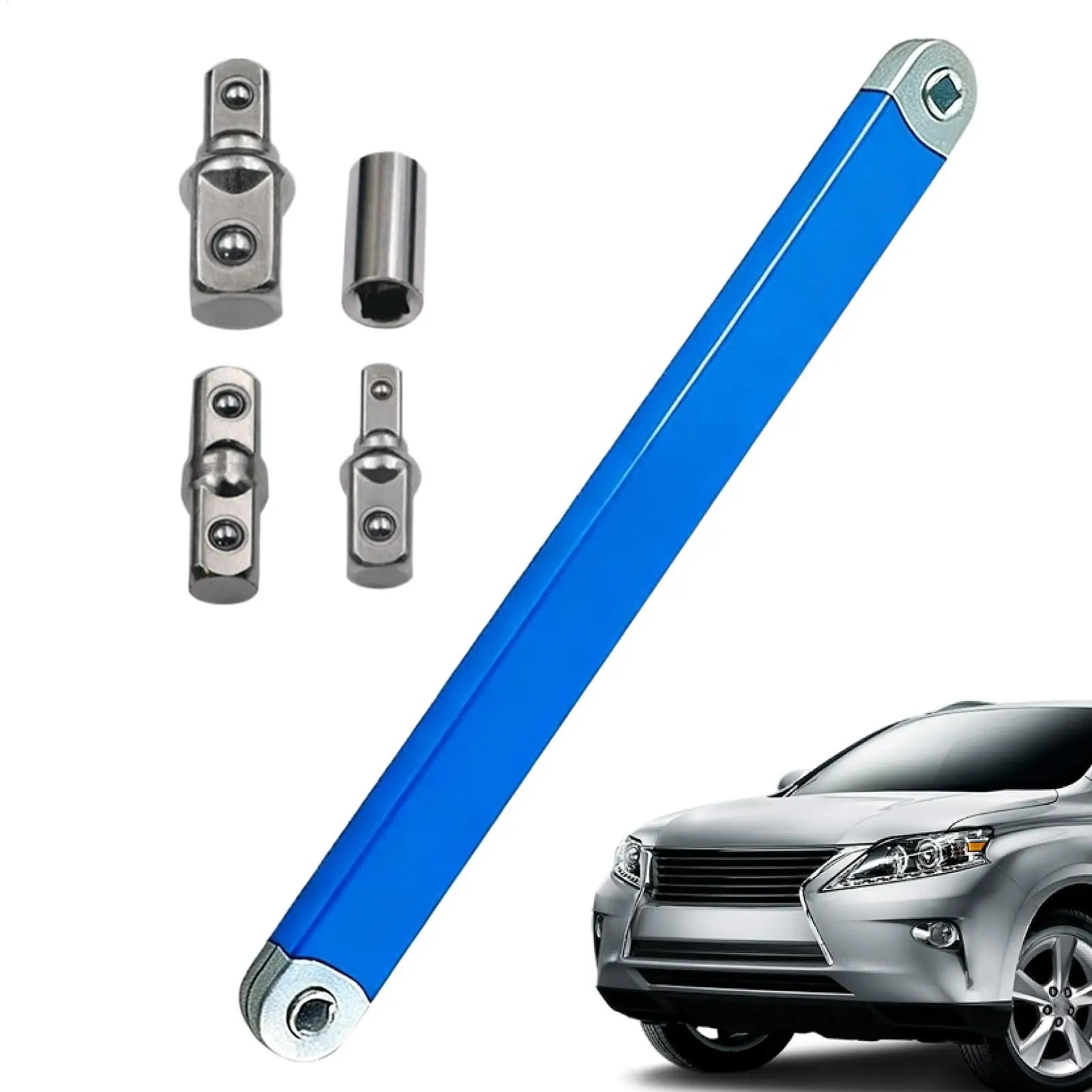 heavy-duty extension wrench 3/8 Inch impact-resistant design with 4 adapters  Adjustable Ratchet Extension Wrench Auto Repair