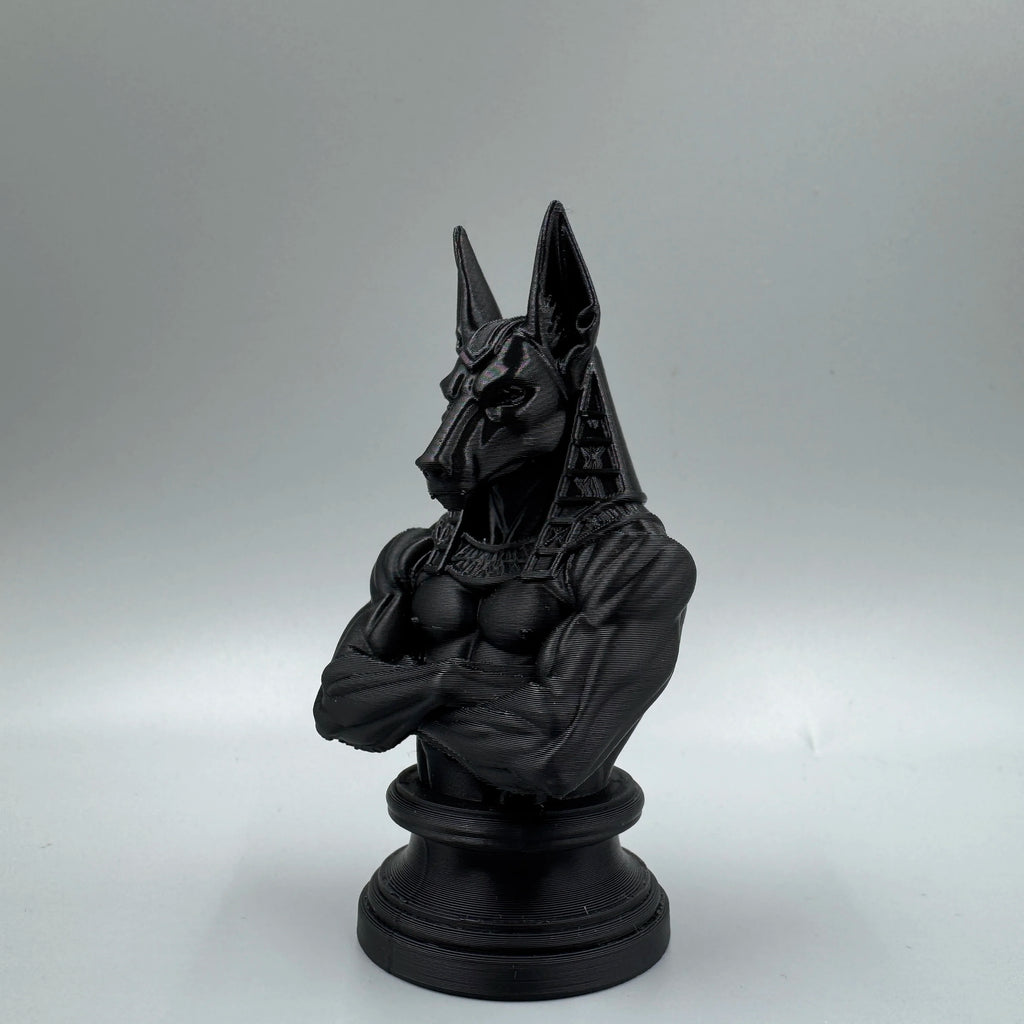 Anubis Bust Figurine 3D Printed Egyptian God Statue Black Jackal Sculpture for Home Decor Collectible Gift Oasis Select