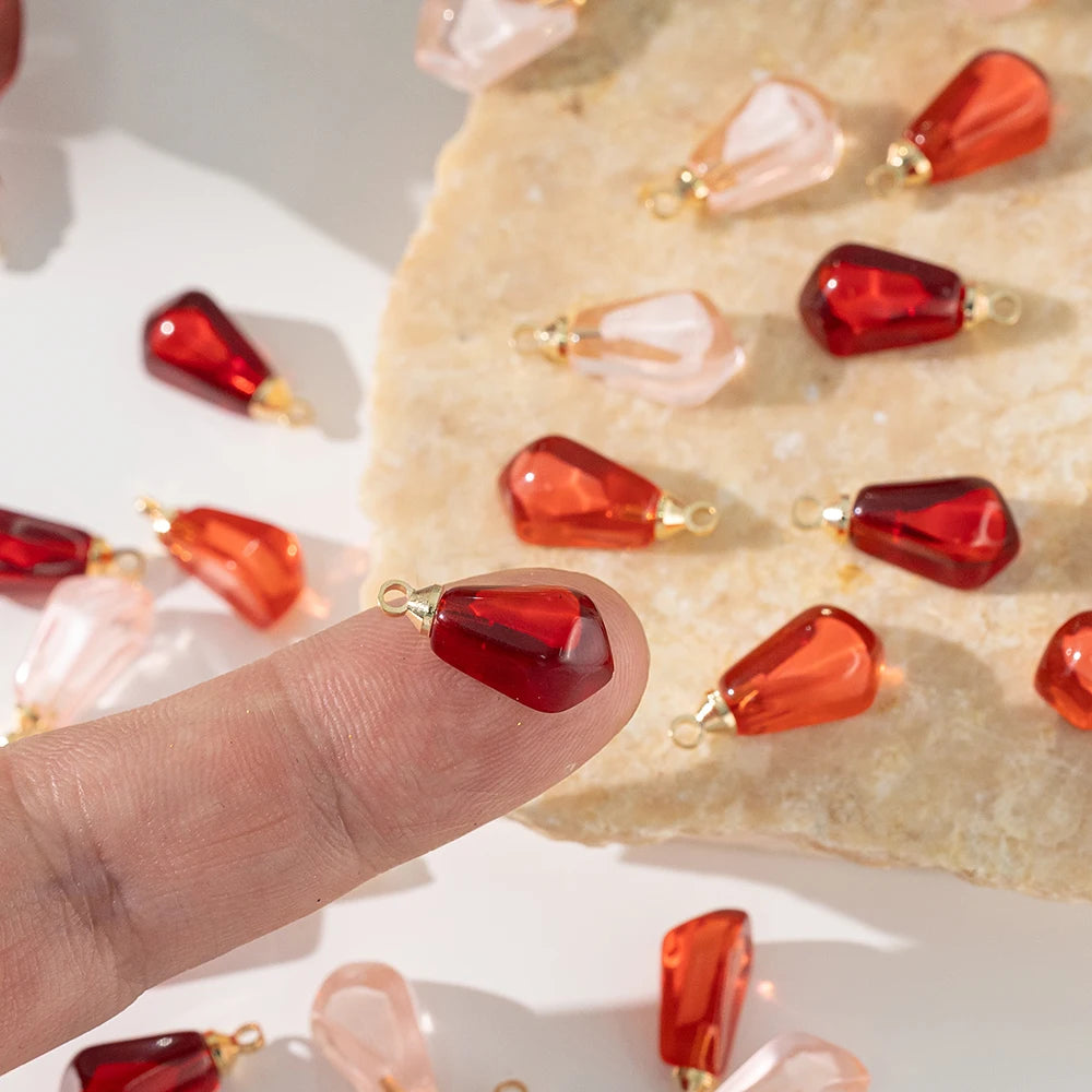 10pcs Red Pink Pomegranate Seed Resin Charm Pendants for DIY Necklace Earrings Bracelet Jewelry Making Oasis Select