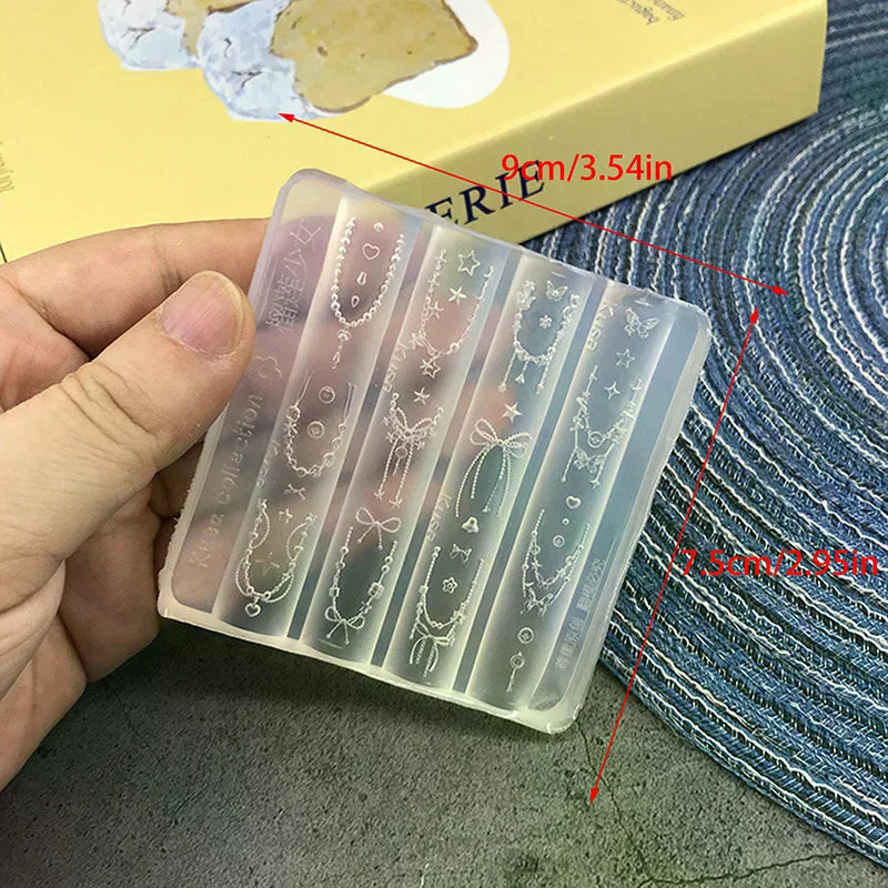 Cartoon Silicone Nail Bead Chains Carving Bow Mold Nail Decorations Nails DIY Design Stereoscopic Stamping Plate Manicure Tools Oasis Select