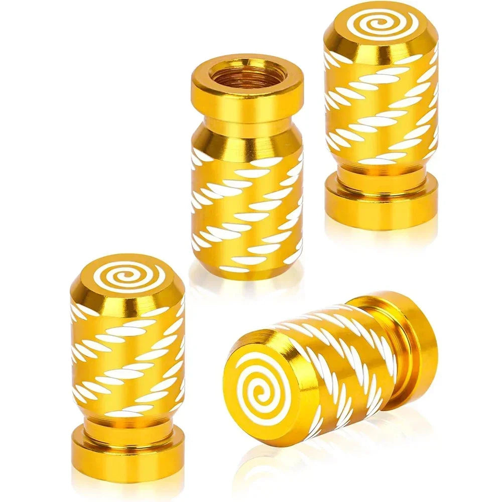 4Pcs Tire Valve Stem Cap Cover Metal Tire Air Caps Corrosion Resistant Leak-Proof Wheel Tyre Stem Covers for Car Motorcycle Bike Oasis Select Gold
