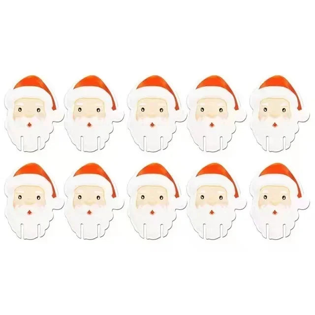 10PCS/set Christmas Cup Card Santa Hat Wine Glass Decor Ornaments Navidad Noel New Year Gift Christmas Decorations Cup Lid Oasis Select D