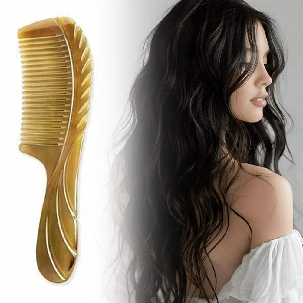 Natural Ox Horn Hair Comb – Anti-Static Fine Tooth & Scalp Massage