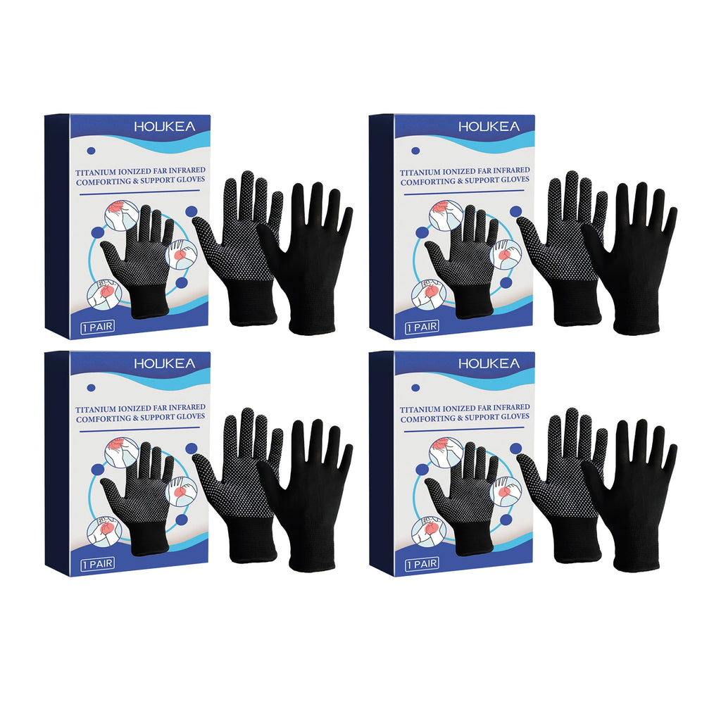 Houkea Hand Joint Pain Relief Care Gloves Wrist Therapy Carpal Treatment Swelling Women Men Daily Compression Arthritis Gloves Oasis Select 4 Pairs