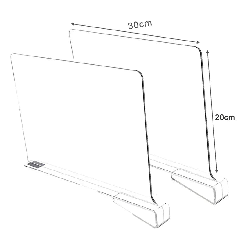8/6/4/2pcs Transparent Closet Shelf for Wardrobe Organizer Cloth Divider Cupboard Bookcase Divider Baffle Oasis Select 2pcs