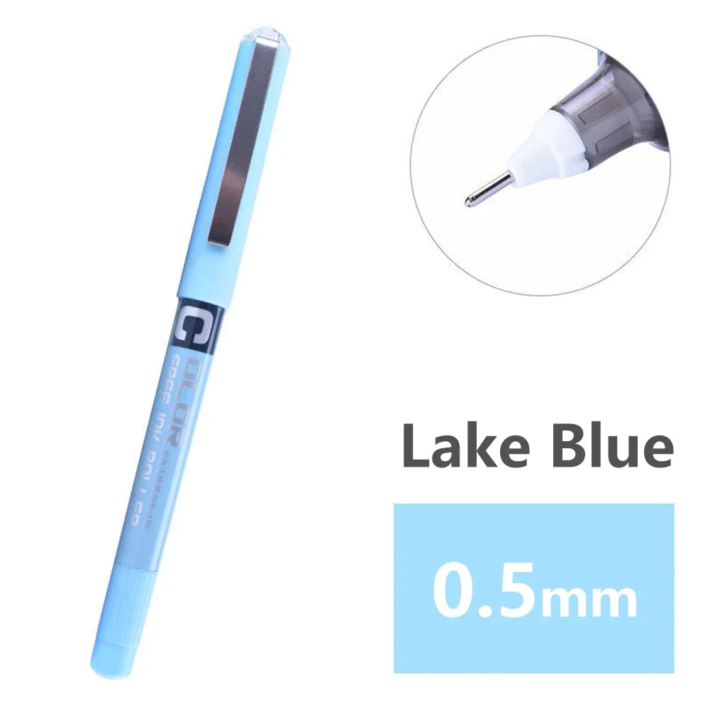 Fine Nib Gel Pen Student School Office Stationery 0.28mm/0.38m/0.5mm Fine Nib Gel Pen Big Ink Capacity Ballpoint Pen Drawing Pen Oasis Select 0.5mm Lake Blue