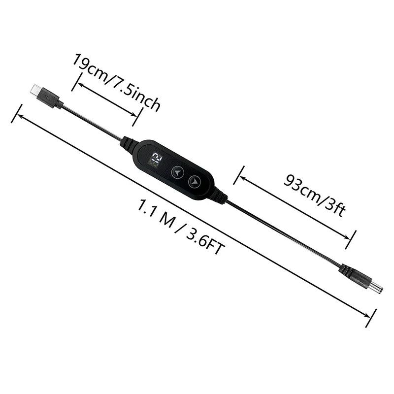 60W Type C To DC Power Boost Cable 5V To 20V 3A Max Boost Converter Cable Adapter For Wireless Router TV BOX Mini Speaker Fan Oasis Select