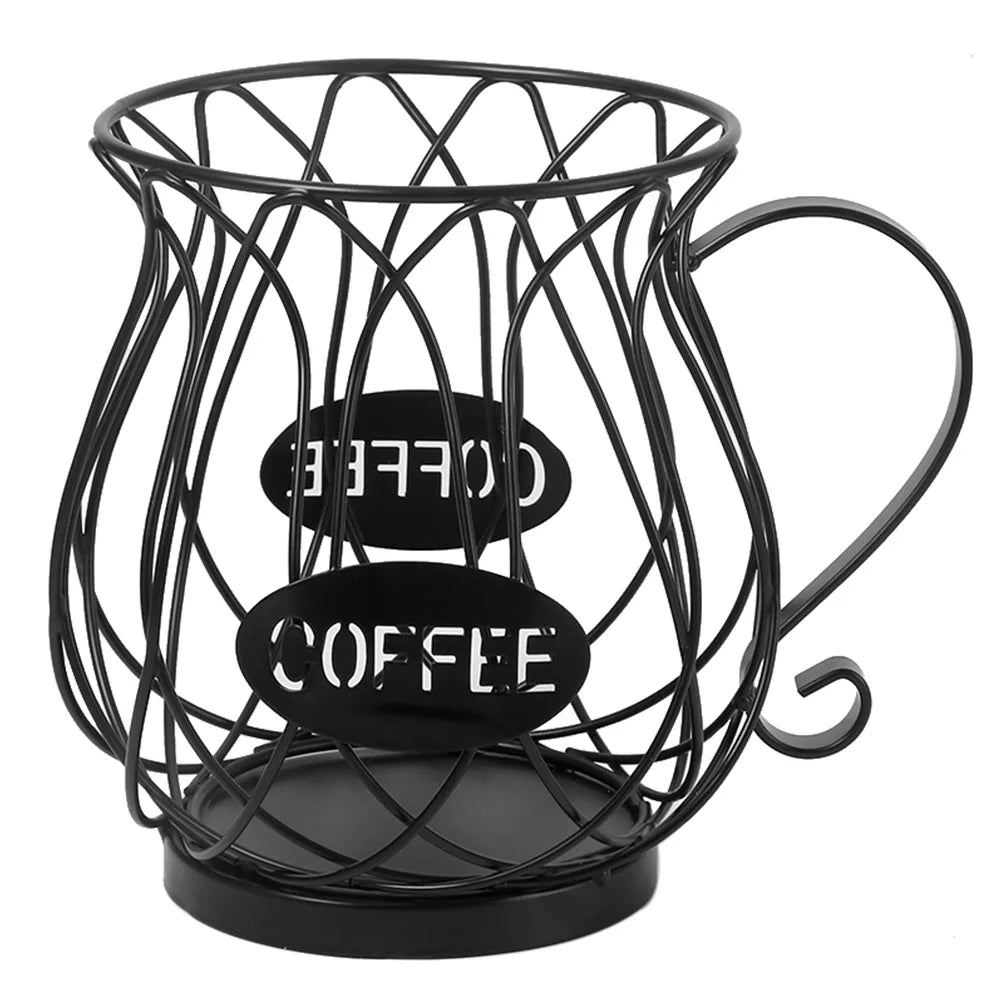 Metal Coffee Pod Organizer Holder – Large Capacity Countertop Coffee Pod Organizer Oasis Select 1pc Black teapot