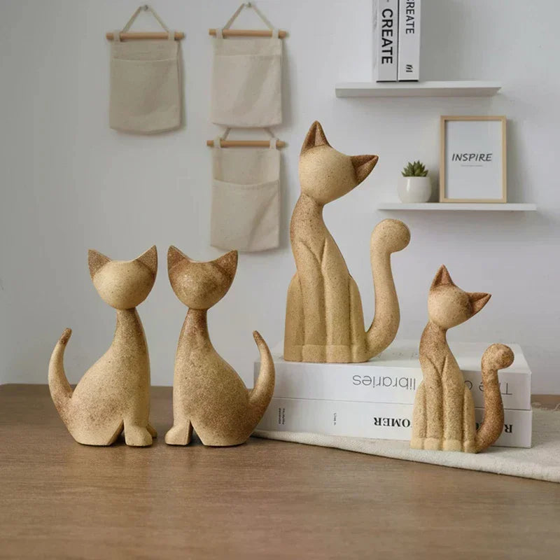 Creative DIY Painted Wooden Animal Sculptures - Horse, Rabbit, Cat, Giraffe- for decorative home accent Oasis Select