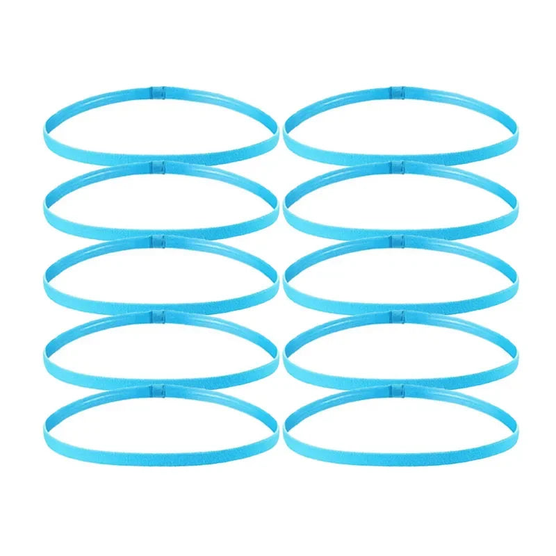 5/10pcs Sweat Absorbing Moisture Non-Slip Sports Hair Band Running Mountaineering Badminton Multifunctional Elastic Hair Band Oasis Select blue-10pcs