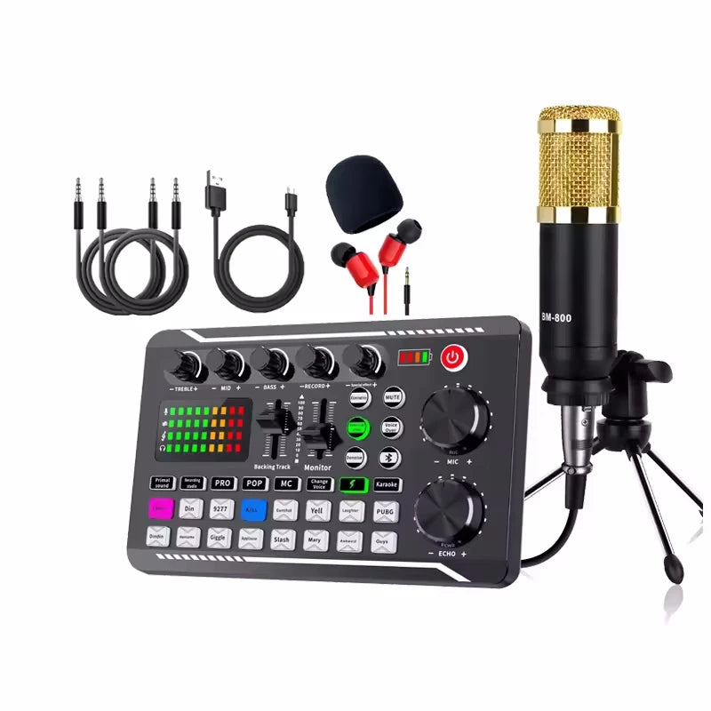 AyeBeau F988 Condenser Mic & Bluetooth Sound Mixer Card