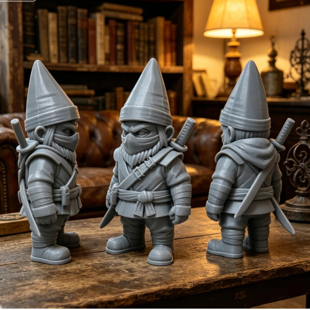 Ninja Gnome Figurines Warrior Dwarf Statues Fantasy Style Ornaments for Home Office Desktop Shelf and Garden Bonsai Decor Gifts Oasis Select