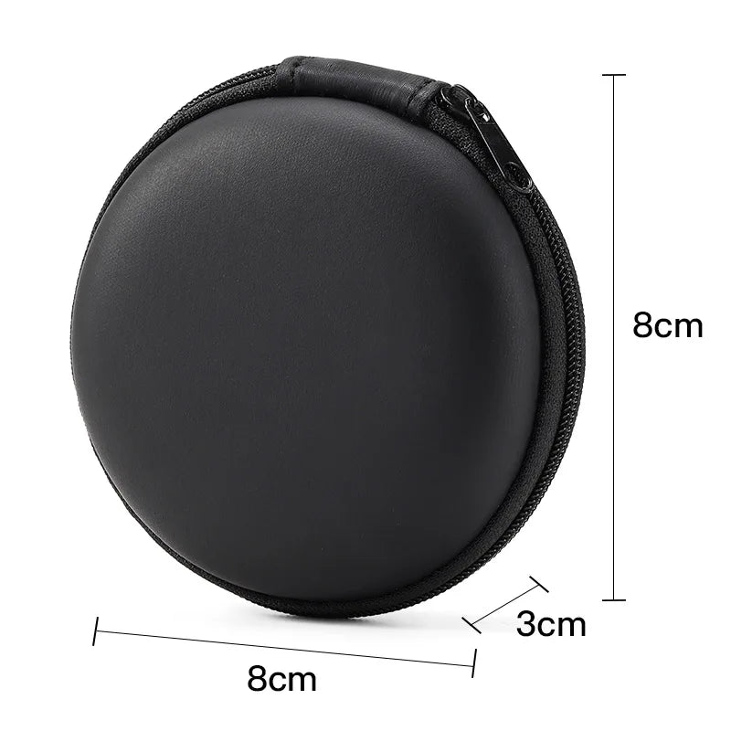 2pcs Earphone Storage Case PU Mini Carrying Hard Bag Box Case for Earphone Headphone Accessories Earbuds Memory Card USB Cable Oasis Select 1pc