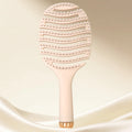Creamy Hollow Wave Hair Brush - Flexible Vent Design, Round-Tip Bristles for Scalp Massage & Fast Detangling Oasis Select 3176Pink