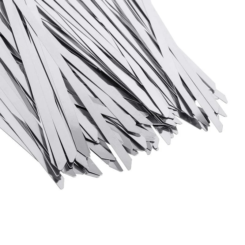 100Pcs Width 7.9mm Stainless Steel Zip Tie Exhaust Wrap Coated Locking Cable Ties Multi-Purpose Locking Cable Metal Zip Ties Oasis Select