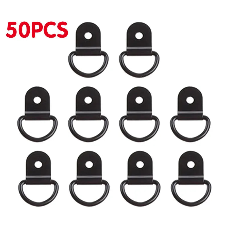 10-60PCS D Shape Tie Down Anchor Rings Iron Stainless Steel Cargo Tie Down Ring for Car Truck Trailers RV Boats Oasis Select 50pcs
