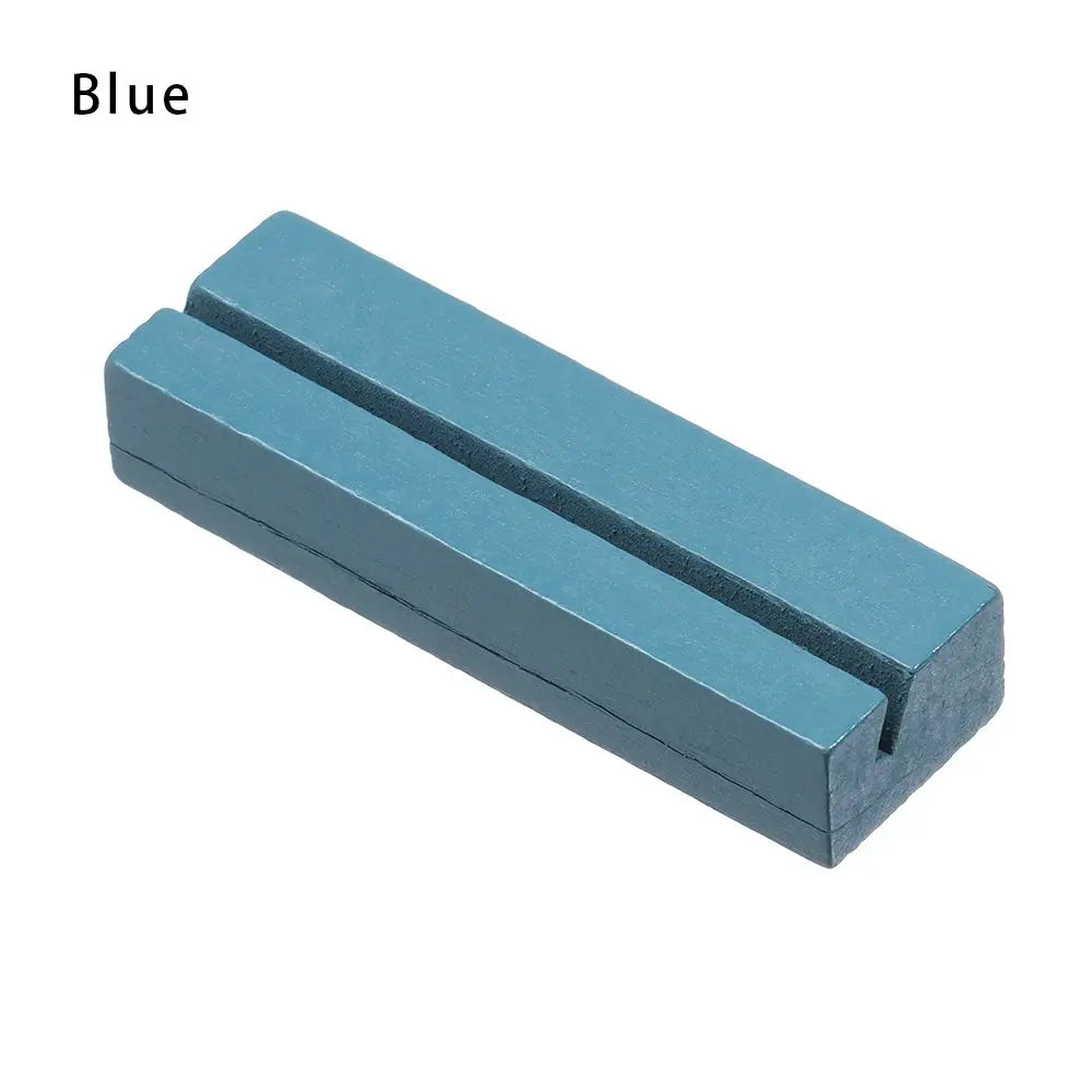 Picture Frame Base Desk Card Natural Wooden Notes Clips Photo Holder Clamps Stand Support Desktop Decor Oasis Select 8x2.5x1.5cm-Blue