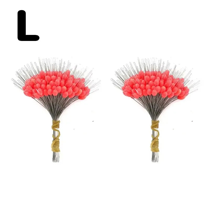 1/2Set Silicone Space Bean Oval Stopper Bobber Profession Fishing Float Resistance Anti-Strand Fish Line Fishing Gear Oasis Select Red L-2set