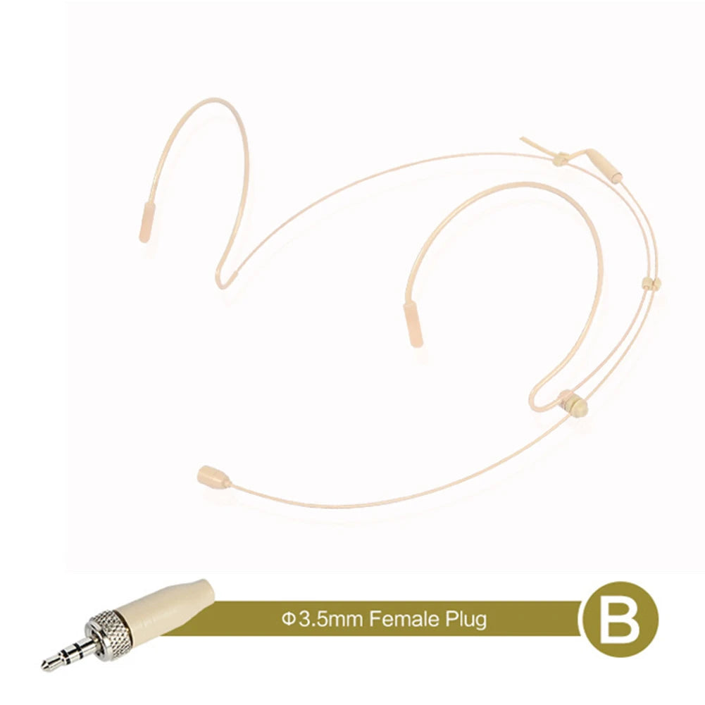 Double-Earhook Headset Microphone Headworn Omnidirectional Condenser Cartridge Microphone For Sennheiser For Shure Wireless Oasis Select B For Sennheiser