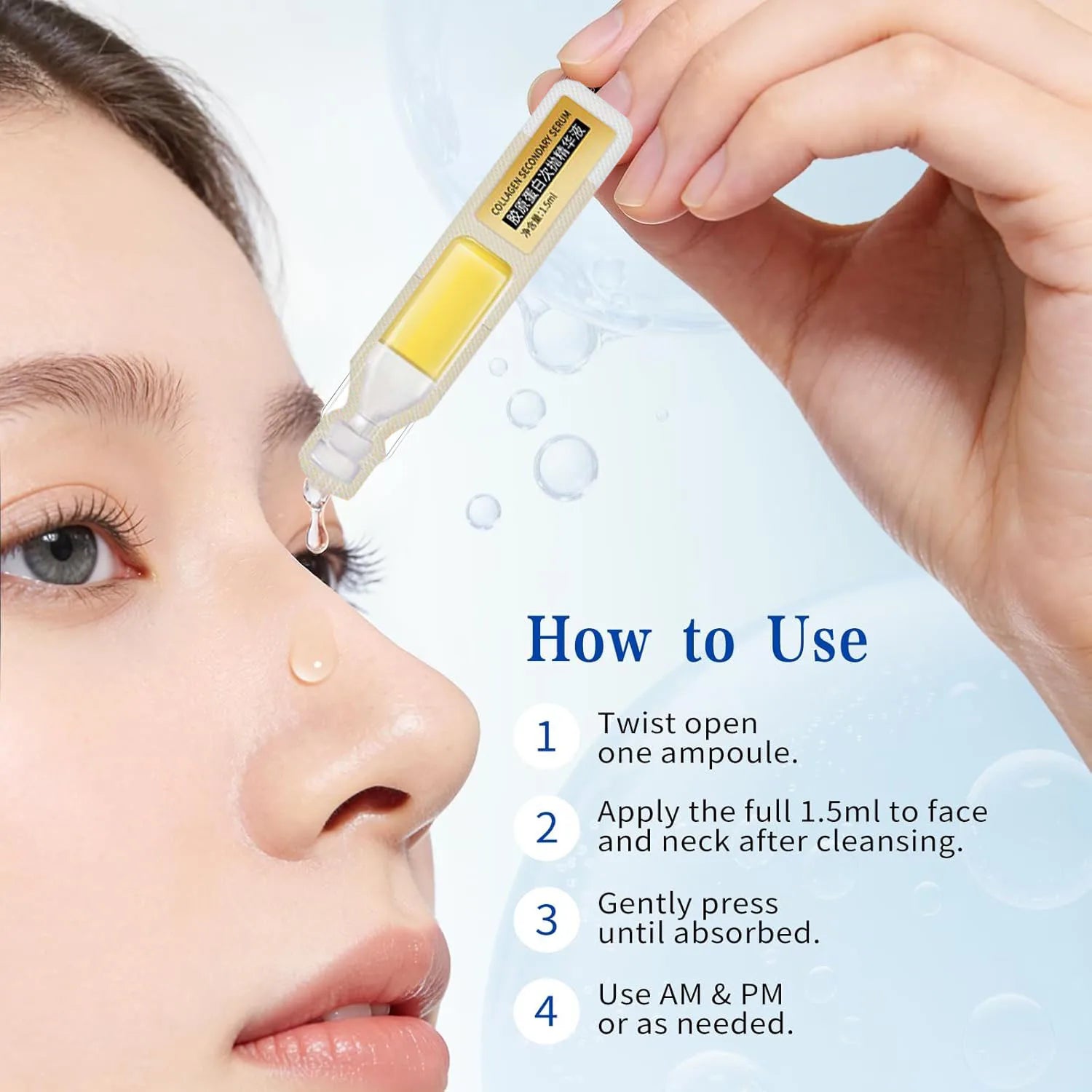 Triple Collagen Peptides Face Serum – Firming & Hydration 30pc