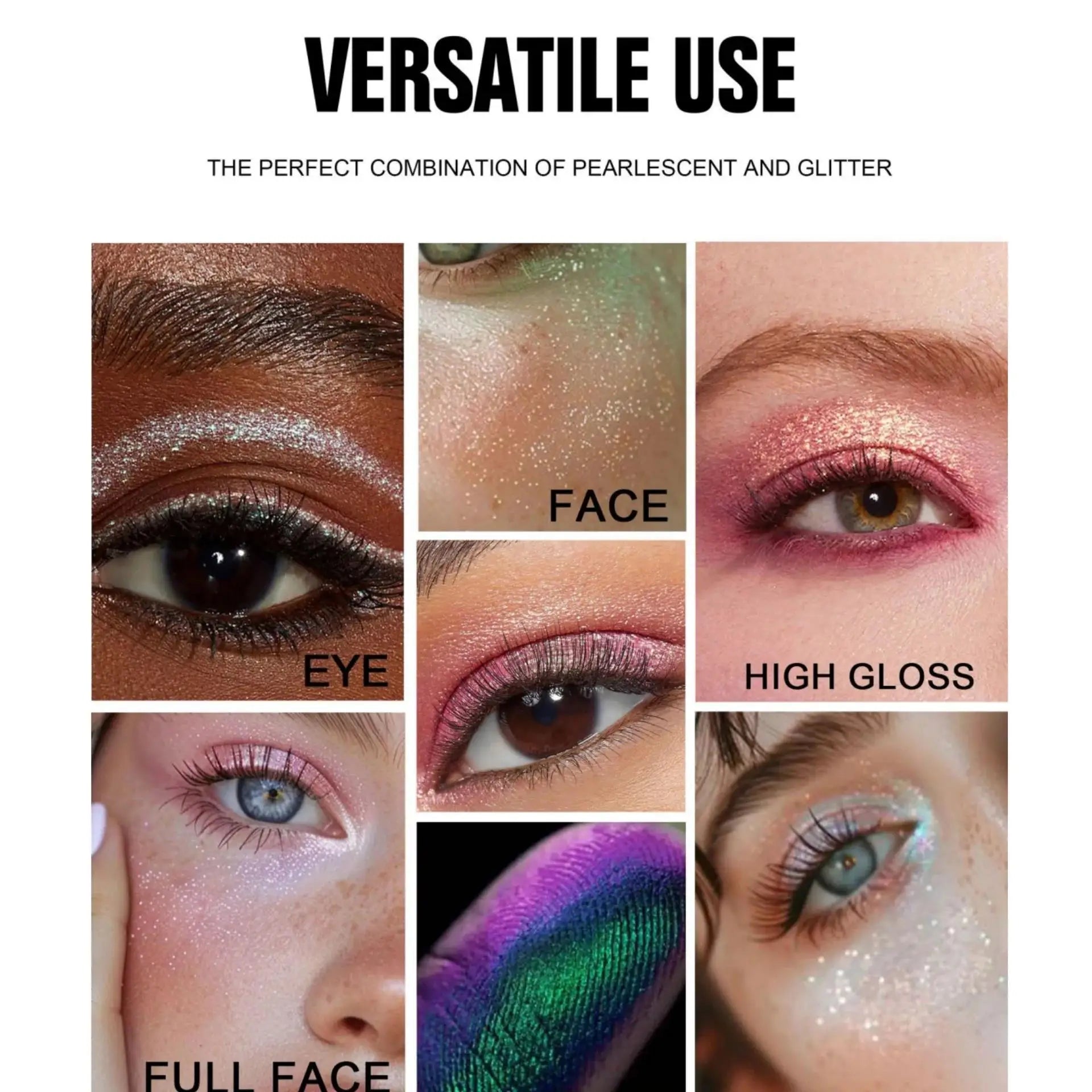 Handaiyan Holographic Glitter Eyeshadow – Chameleon Shimmer Palette
