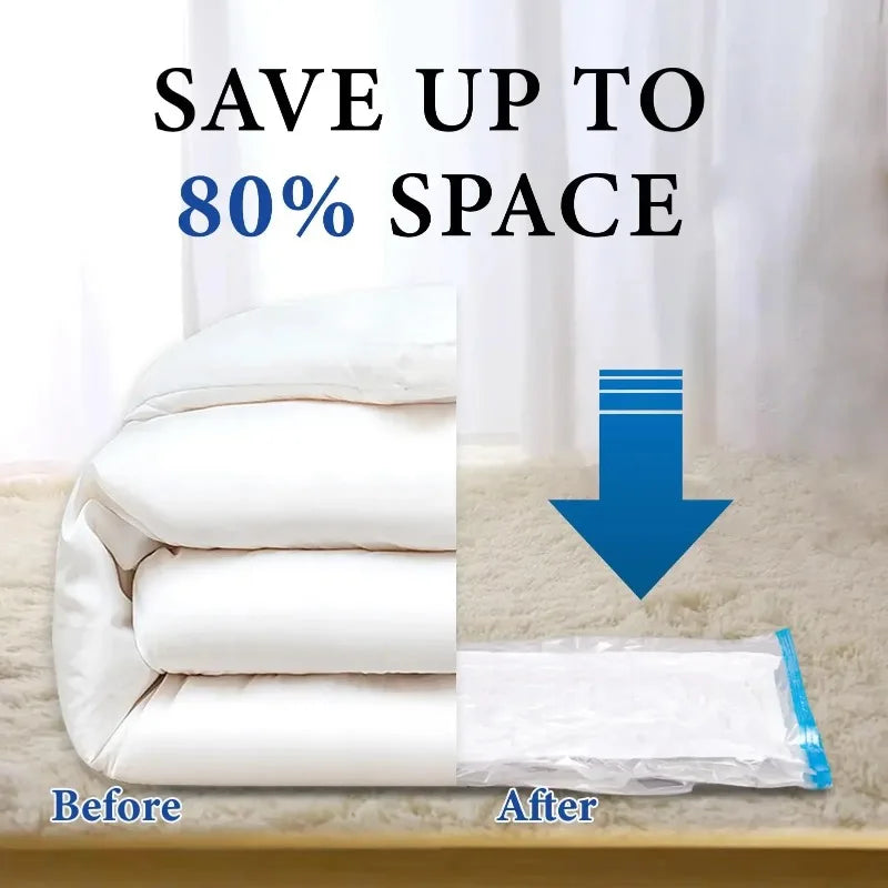 6PCS Vacuum Bag With Valve or Pump for Clothes Storing Large Plastic Compression Empty Bag Travel Accessories Storage Container Oasis Select