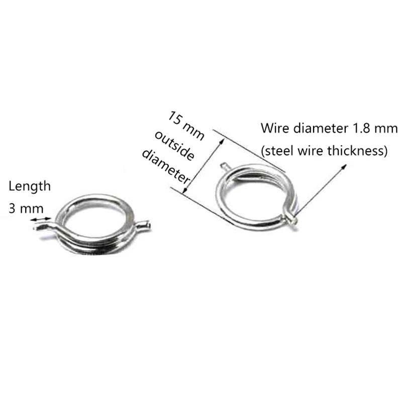 2PCS Chicken Bone Scissors Accessories Spring Wire Diameter 1.8mm Outer Diameter 15mm Nickel Plated Steel Torsion Spring Oasis Select